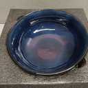 vicrays Ceramic Salad Bowls Set for Kitchen, Serving - 32 Ounce Soup Bowls, Pasta Bowls, Chip Resistant, Dishwasher Microwave Safe, Large, Fluted, stoneware, Set of 4 (Blue)