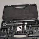 AEROFORCE 14PCS 3/8-Inch Drive Swivel Magnetic Spark Plug Socket Set with 3/8'' Torque Wrench (5-45 Lb.ft/6.8-61.2 Nm), Universal Joint & Extension Bar - Durable CR-V Steel for Easy Spark Plug Removal