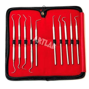 Premium Set of 12 Stainless Steel Precision Micro Probe Set Combo-Straight, Single, Short Double, Long Double, Triple and Hook Tips -Pick Tool Set 5.5"(14CM) (Set of 10 Each)