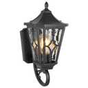 23" Outdoor Wall Light Fixtures,Exterior Waterproof Wall Lantern, Porch Sconces Lighting with E26 Socket & Water Ripple Glass Shades,Matte Black Outside Wall Lantern Light for House Front Door Garage