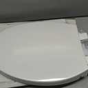 Elongated Toilet Seat, 18.5 Soft/Slow Close Oval (Oblong) Toilet Seat for Elongated Toilets, No-Slam Quiet-Close Lid, Easy-to-Install & Clean, Durable Never-Loosen White Plastic Seat