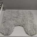 Toilet Rug U Shaped Grey 23x24 Machine Washable Non Slip Toilet Floor Mat Soft Plush Contour Rug for Bathroom Floor