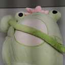 Original 13.5-inch Large Frog Plush Pillow Stuffed Animal Toy,Big Size Cute Soft Toys Fat Kawaii Hugging Pillows Cuddle Plushie,Gift for Kids Girls Boys