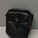 Small Messenger Bag Vegan Leather Crossbody Bag for Women Men, Vintage Cross Body Shoulder Purse with Card Slots (Wide Strap-black)