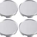 ACROPIX 48mm Inner Diameter 6 Clips 53mm Overall Outer Diameter Wheel Rim Hub Center Caps Cover Silver Tone - Pack of 4