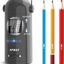 AFMAT PSX5 Electric Pencil Sharpener for Colored Pencils 7-11.5mm, Fully Automatic Robot Pencil Sharpener, Auto in & Out, Rechargeable Hands-Free Pencil Sharpeners for Home, Classroom, Office, Gray