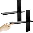 3/8" Thick Heavy-Duty Floating Shower Bench Brackets - 12" L x 2.5" W Wall Mount Bracket, Free Hanging T Shelf Support Brackets for Vanity, Granite Countertops, Dishwashers,Bench Seats (2-Pack)