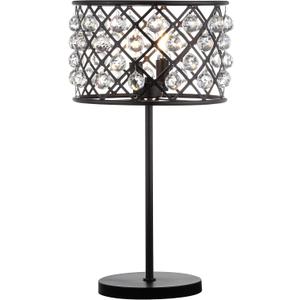 JONATHAN Y 22.5" Oil Rubbed Bronze 2-Light Crystal and Iron Table Lamp, Modern Glam Bedside Nightstand Lamp with Clear Crystal Spheres, UL Listed, LED Bulbs Included JYL9022A