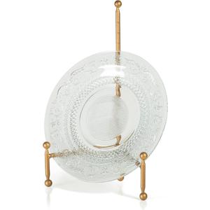 Red Co. Decorative Tripod Plate Stand and Art Holder Easel in Gold Finish - 14" h