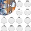 12 Pcs Clear DIY Fillable Ornaments,2.36'' Transparent Balls Plastic Baubles for Christmas, Halloween, Birthday, Wedding Decor, DIY Crafts Decorations (60 mm)