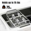 Expandable Dish Drying Rack in Sink,Stainless Steel Over The Sink Dish Drainer Drying Rack for Kitchen Counter,with Utensil Holder,Silver