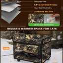 Heated Cat House for Outside with Dual Doors, Insulated Cat House Outdoor with Heating Pad, Weatherproof Heated Outdoor Cats Houses Weatherproof for Feral Cats (Leaf, 17.5" L x 12" W x 13" H)
