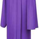 Unisex Adult Matte Graduation Gown, Choir Robe Purple 45XL (5'0"-5'2")