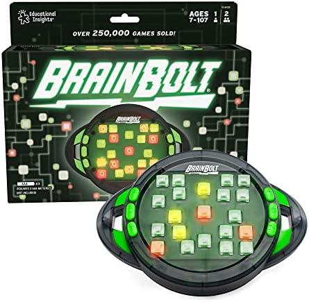 Educational Insights BrainBolt - Handheld Memory Game with Light and Sound, Electronic Brain Games, Single Player Brain Teasers for Kids Teens, & Adults, Gamer Gifts for Boys & Girls Ages 7+
