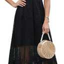 Women's Casual Off Shoulder Lace Maxi Dress Boho White Bridesmaid Wedding Evening Party Dresses M