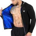Kewlioo Pro Men's Heat Trapping Sauna Suit For Men, Sauna Long Sleeve Sauna Shirt for Gym, Workouts (3X-Large, Black Jacket)