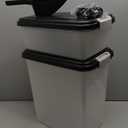 IRIS USA Dog Food Storage Container, 30 lbs & 11 lbs Combo, Cat Food Storage Container, Dog Treat Container, Airtight, Stackable, 2-Cup Scoop, Wheels, Easy Mobility, Black