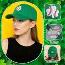 Cuffbow St. Patrick's Day Hat Shamrock Baseball Hat Adjustable Embroidery Irish Cap Green Lucky Shamrock Cap for Men Women (Green, M)