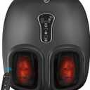 COMFIER Shiatsu Foot Massager with Heat, Kneading Rolling,Vibration, Compression,Remote Control,Foot Massage for Neuropathy,Plantar Fasciitis,Size 13 (Matte Black)