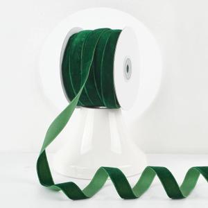 MEEDEE Hunter Green Velvet Ribbon 5/8 Inch Single Face Nylon Velvet Ribbon 25 Yards Velvet Green Ribbons for Christmas Tree, Ornaments, Gift Wrappig, Rustic Wreath, Invitations, Bouquet, Sewing Crafts
