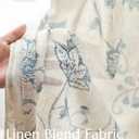 jinchan Linen Curtains Floral Curtain 84 Inch Length for Living Room Bedroom Light Filtering Rod Pocket Back Tab Jacobean Curtains Flax Linen Texture Window Drapes Set 2 Panels Blue on Linen