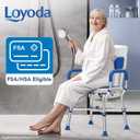 Loyoda 500lbs Shower Chair for Inside Shower with Reinforced Crossing Bar