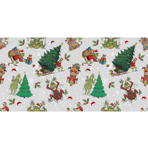 Febbleshow Funny Christmas Wrapping Paper for Boys Girls Kids - Xmas Gift Wrap with Green Monster, Trees, Snowflakes & Presents - 4 Jumbo Sheets, 28" x 40" Each (32 sq. ft ttl), Easy to Store Pack of 2