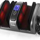 Shiatsu Foot Massager with Heat, Feet Massager for Neuropathy, Plantar Fasciitis and Pain Relief, Deep Kneading and Rolling Massage for Feet/Calf/Leg/Ankle,Gifts for Women Men, Grey