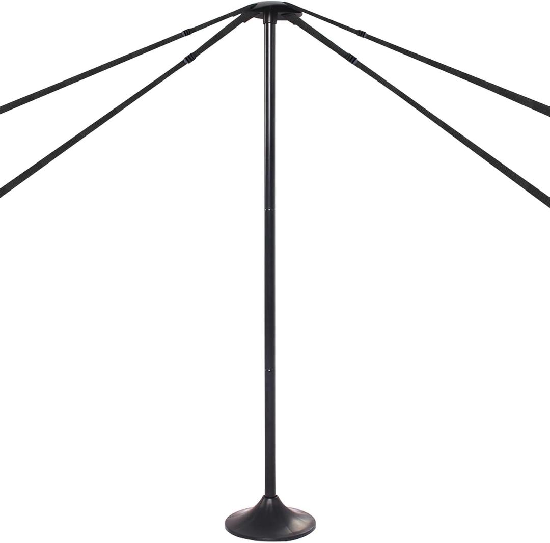 Explore Land Adjustable Boat Cover Support Pole 3 Pieces with Straps for V Hull, Jon and Pontoon Boat (Black)