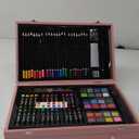 Caliart Art Supplies, 153-Pack Deluxe Wooden Art Set Crafts Drawing Painting Coloring Supplies Kit with 2 A4 Sketch Pads, Halloween Creative Gift Box for Adults Artist Beginners Kids Girls Boys (Pink)