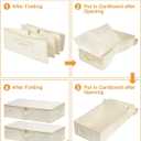 punemi Underbed wedding dress storage box, 2 Pack Clothing Storage Bags W/Upgraded Handles, Large Capacity Underbed Shoe Container Organizer for Blanket, Pillows, Comforters & Quilts, Beige