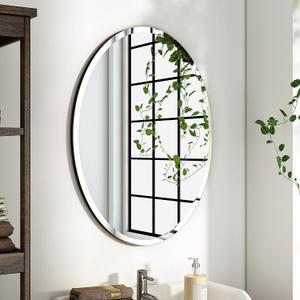KOHROS Bathroom Mirrors for Over Sink - Oval Frameless Mirror - Beveled Polished Wall Mirror for Bathroom, Vanity, Bedroom (18" W x 24" H Oval)