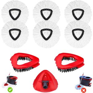 6 Pack Mop Replacement Heads Compatible with Oceda EasyWring Mop Microfiber Mop Refills, Replacement Microfiber Chenille, Easy to Replace,Deep Floor Cleaning and Machine WashableWhite) (For 1-Tank)