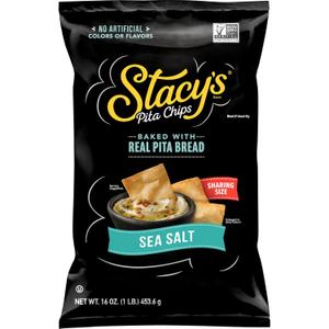 3 x Stacys Pita Chips, Sea Salt, No Artificial Colors or Flavors, 16 Oz (EXP 10/07/25)