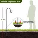 Shepherds Hooks for Outdoor94 Inch Diameter Outdoor Bird Feeder Pole with 5 Pronger Base, Adjustable Heavy Duty Garden Hanging Holder for Bird Feeders Lanterns Planting Hanger Weddings Decor Black