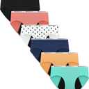 Nalwort Teen Girls Period Underwear Menstrual Period Panties Leak-Proof Cotton Protective Briefs Pack of 6 (XXL)