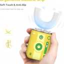 Adult Ultrasonic Electric Toothbrush, 360° Oral Cleaning for Stain & Whitening, IPX7 Waterproof Rechargeable, U-Shape Brush Head×3 + Straight Handle Brush Head×2