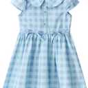 Little Bitty Strawberry Dresses Toddler Girls Cotton Sleeveless Casual Beach Summer Sundress Swing Princess Dress Size 2-6T (Blue)