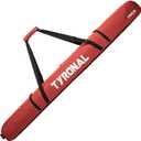 Ski Bag for Air Travel,Single Ski Carry Bag With Fully Padded Protection,Water-Resistant and Durable Fits Up From 175cm to 190cm Skis. (RED)