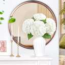 Yastouay 3 Pcs Real Touch Hydrangea Artificial Flowers, 21" White Full Faux Hydrangea Flowers Latex Fake Flowers for Home Decor Party Floral Arrangements Wedding Bouquets Centerpieces Outdoor Decor