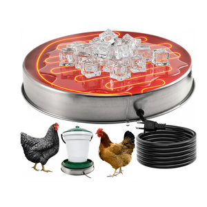 H&G lifestyles Chicken Water Heater, Heated Chicken Waterer,Poultry Water Heater for Winter, Compatible with 5 Gallons Chicken Waterer,13 Inches Stainless Steel Chicken Water Heater Base pack of 2
