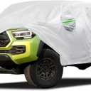 Car Cover Custom Fit for Toyota Tacoma 2005-2026, Migaven Waterproof Full Exterior Cover Sun Rain Protection with Door Zipper and Cotton Lining (Silver)