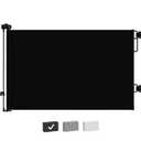 Cumbor Retractable Baby Gates for Stairs, Mom Choice Award Winner-55 Wide Mesh Dog Gate for Doorways, 34" Tall Easy to Use Pet Fence for The House, Toddler Safety Essentials Indoor&Outdoor, Black (55" Wide)