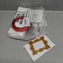 Vercraft 7 Pcs Mini Picture Frame Ornament for Christmas Tree Gold Vintage Photo Frames Antique Resin Oval Rectangle Tiny Ornamental with Hook and Ribbon for Xmas Tree Wall Decor (Classic)