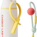 CHAKO LAB Insulated Stainless Steel Water Bottle with Two Strap | BPA-Free Leak Proof | 17oz Bottle with Spout Lid & Straw | Milk Pudding