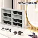 AUTOARK 8 Grid Sunglass Organizer,Eyeglass Eyewear Display Tray,Glasses Watches Jewelry Showcase Display For Men Women,Grey Velvet,MKAJ011