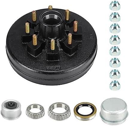Youxmoto Trailer Brake Drum Kit 8-Hole 6.5" Bolt Circle, Replaces 12" X 2" Trailer Brakes Drum Assembly, for 7,000 lb.Axle, Fits 12 inch Trailer Brake Drum