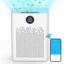 Air Purifiers for Home Large Room up to 100㎡ with PM 2.5 Display Air Quality Sensor, Remove Pet Hair with Double-sided Air Inlet, 24db, White, 1 Pack