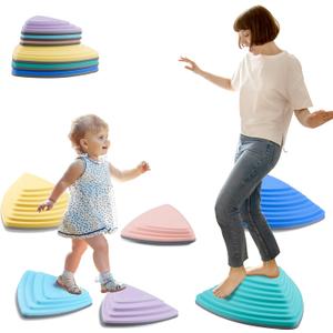 POSKAD Durable Non-Slip Stepping Stones for Kids - Toddler Stepping Stones to Encourage Balance & Gross Motor Skills, Indoor & Outdoor Toys, Gift for Kids, Obstacle Course Fun