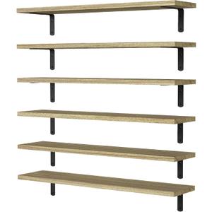 24'' Long Floating Shelves for Wall Decor & Storage, Rustic Brown